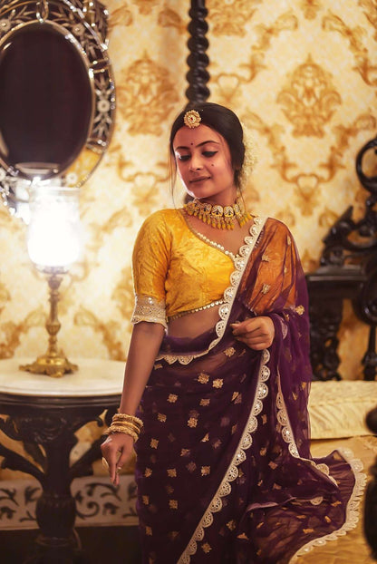 Mumtaz In Purple Saree