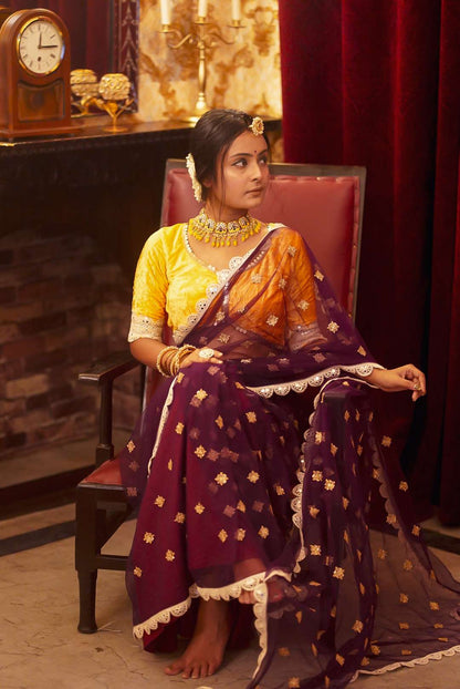 Mumtaz In Purple Saree