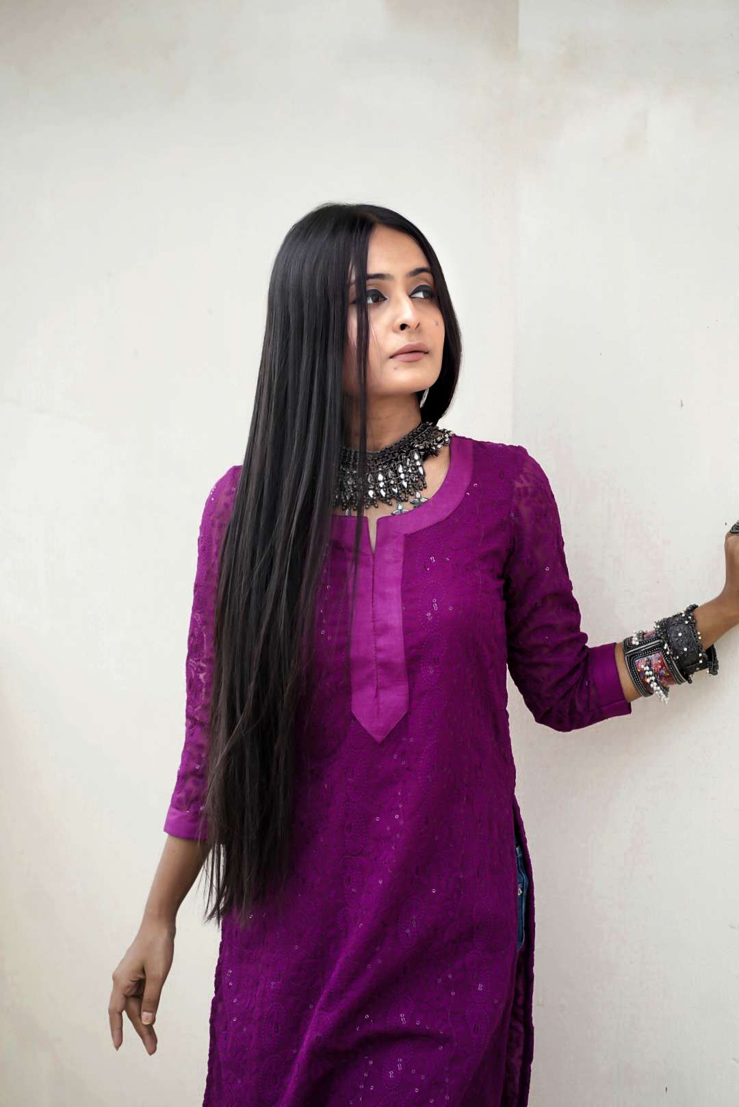 purple kurti for women