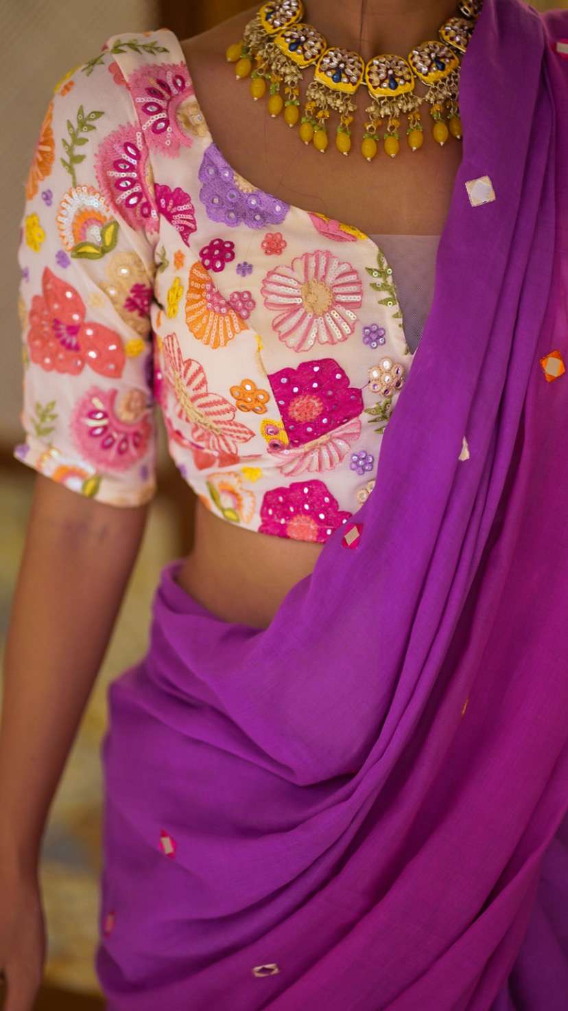 Purple Bee Handwoven Cotton Saree