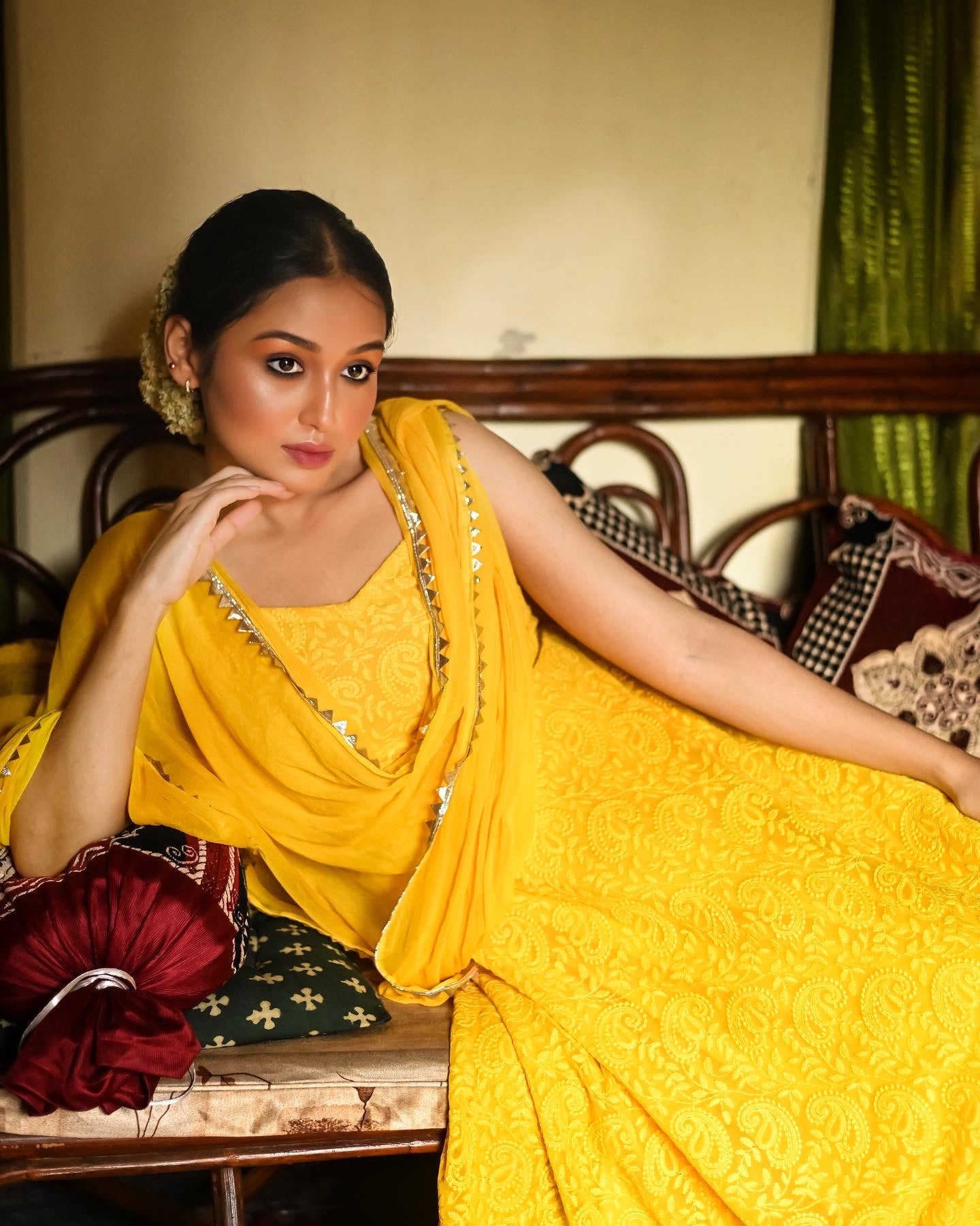 yellow anarkali kurti image