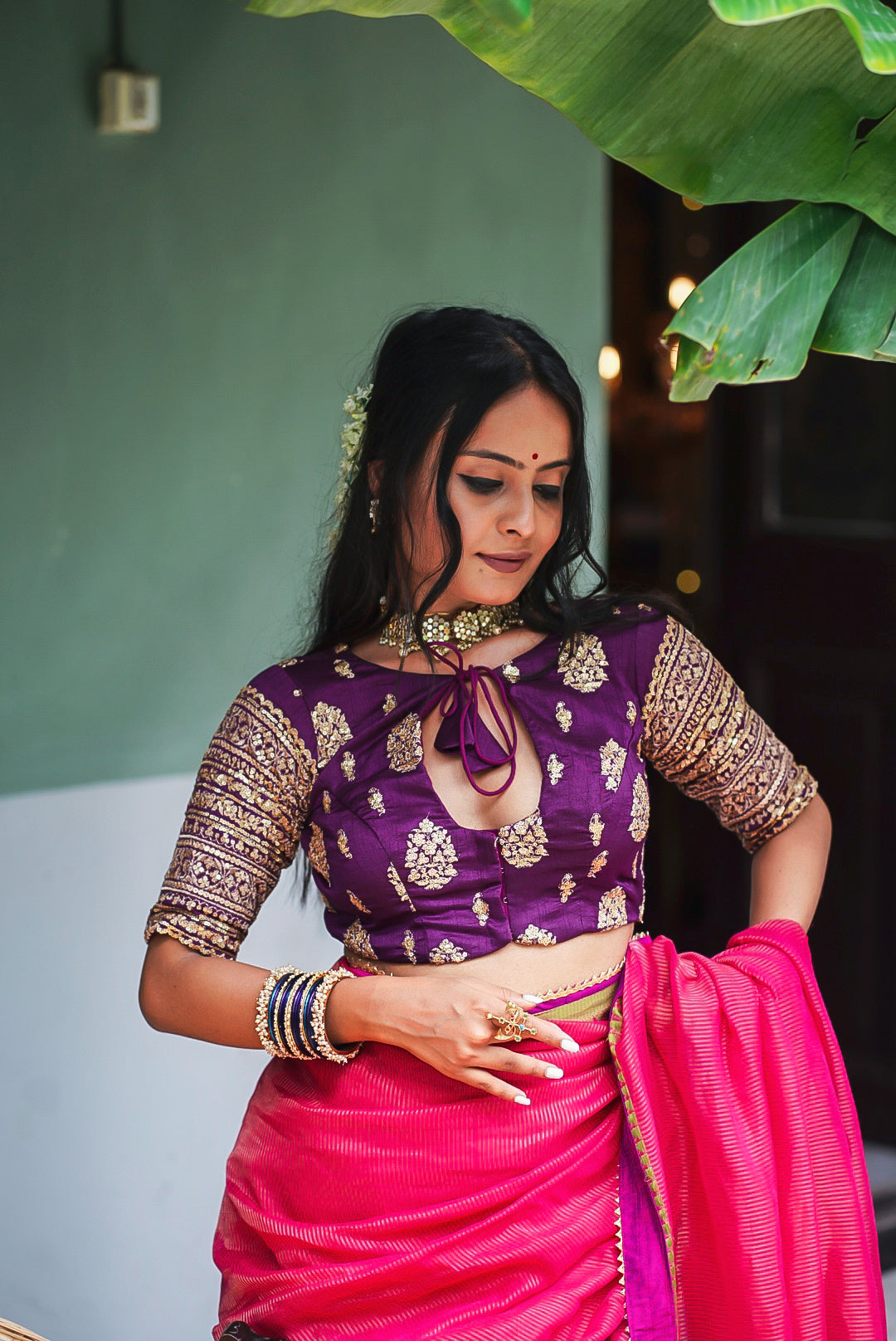 Pink Lily Handwoven Saree