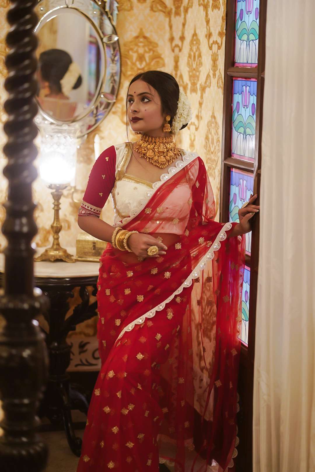 Mumtaz In Red Saree