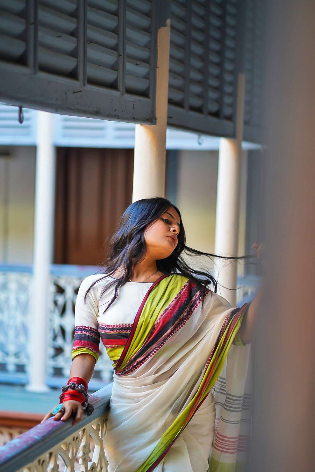 Rainbow Waves Handwoven Cotton Saree