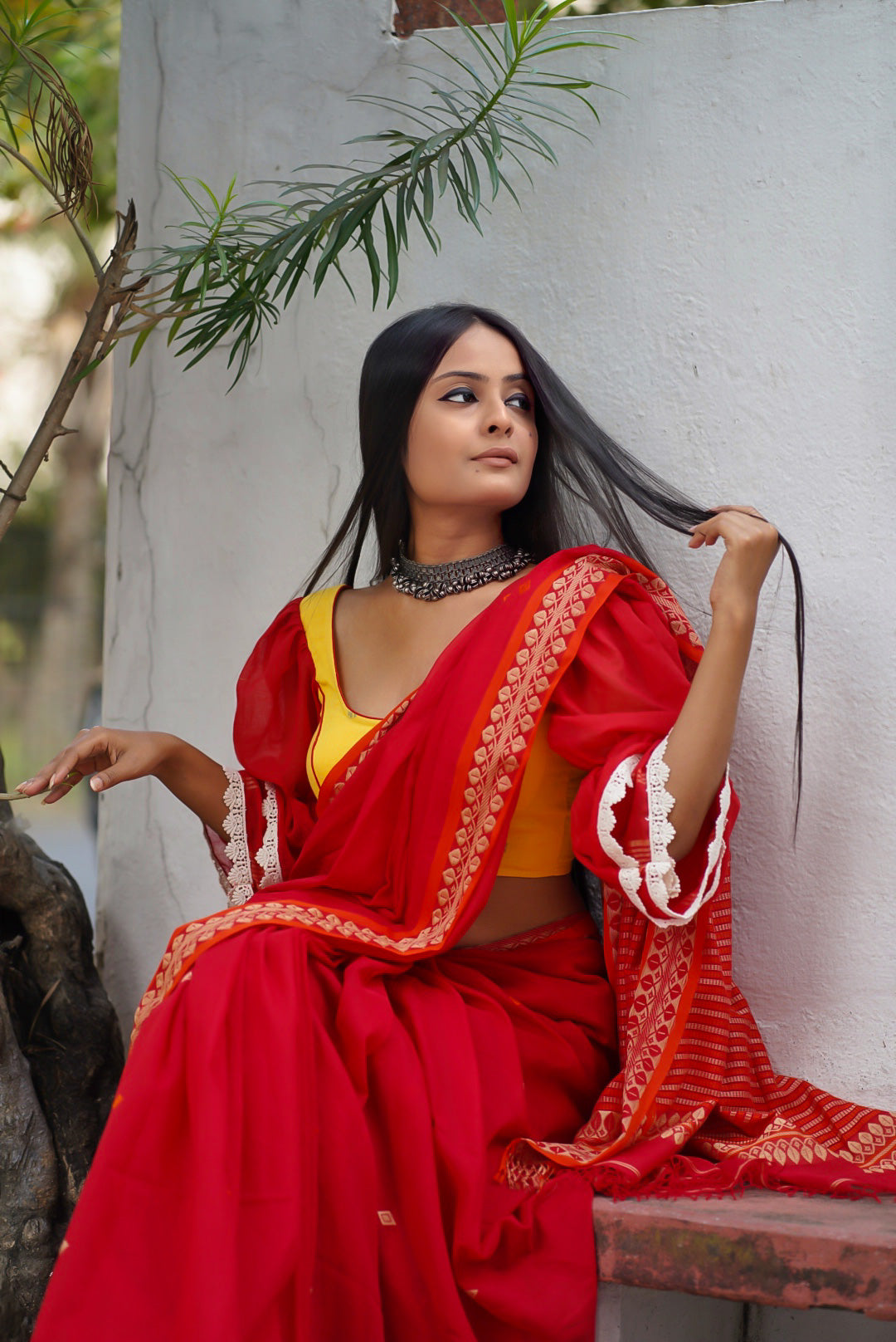 Laal meri ishq ( Cotton Saree )