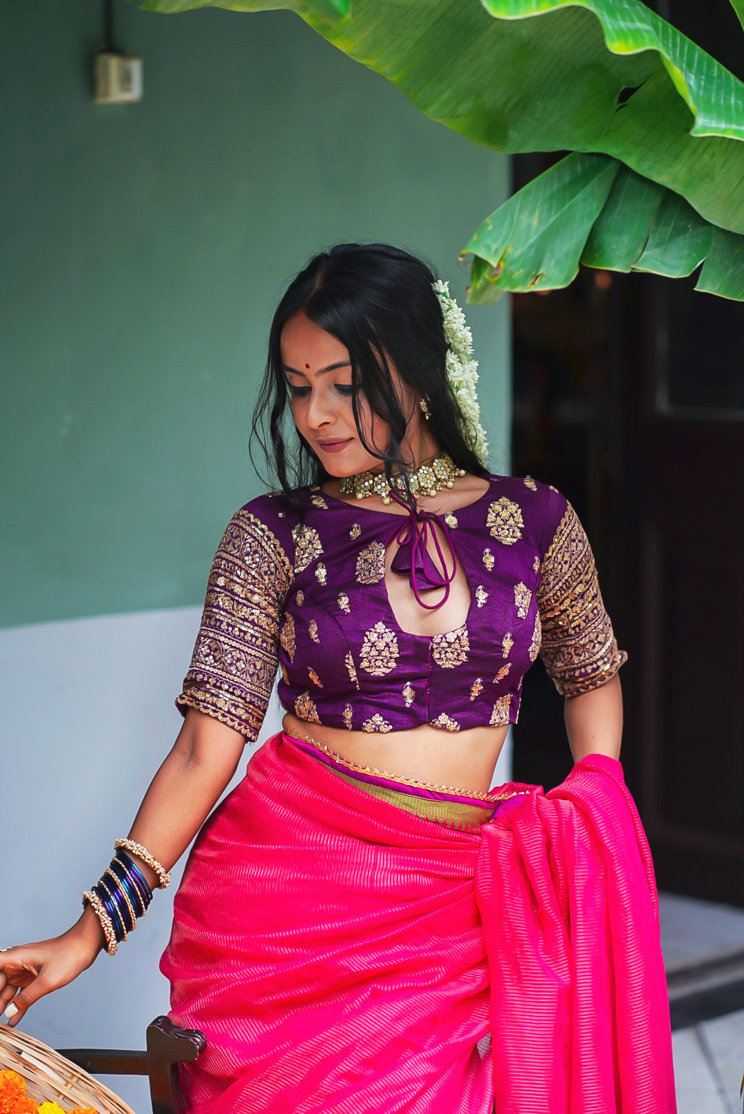 Pink Lily Handwoven Saree