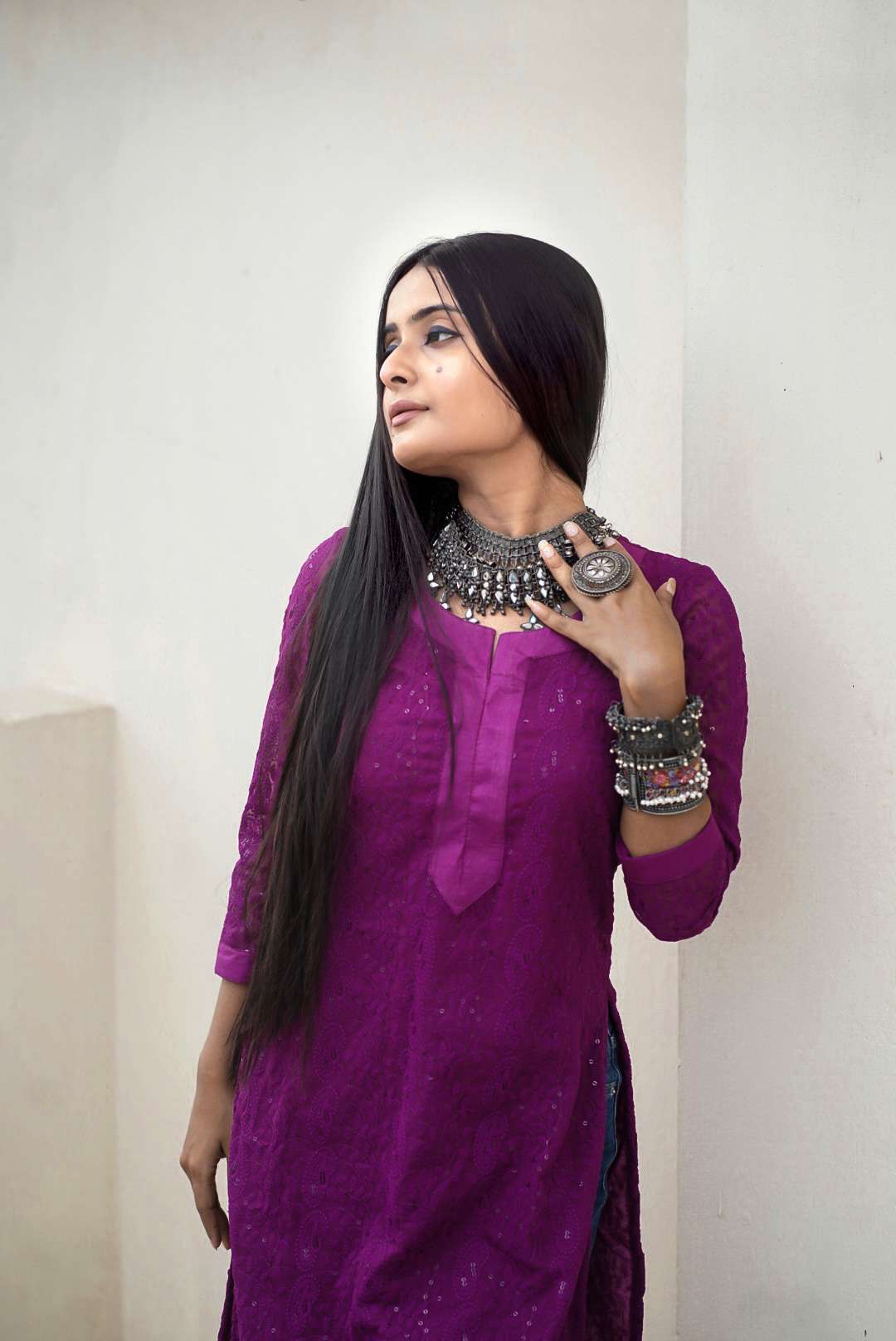 purple kurti for women