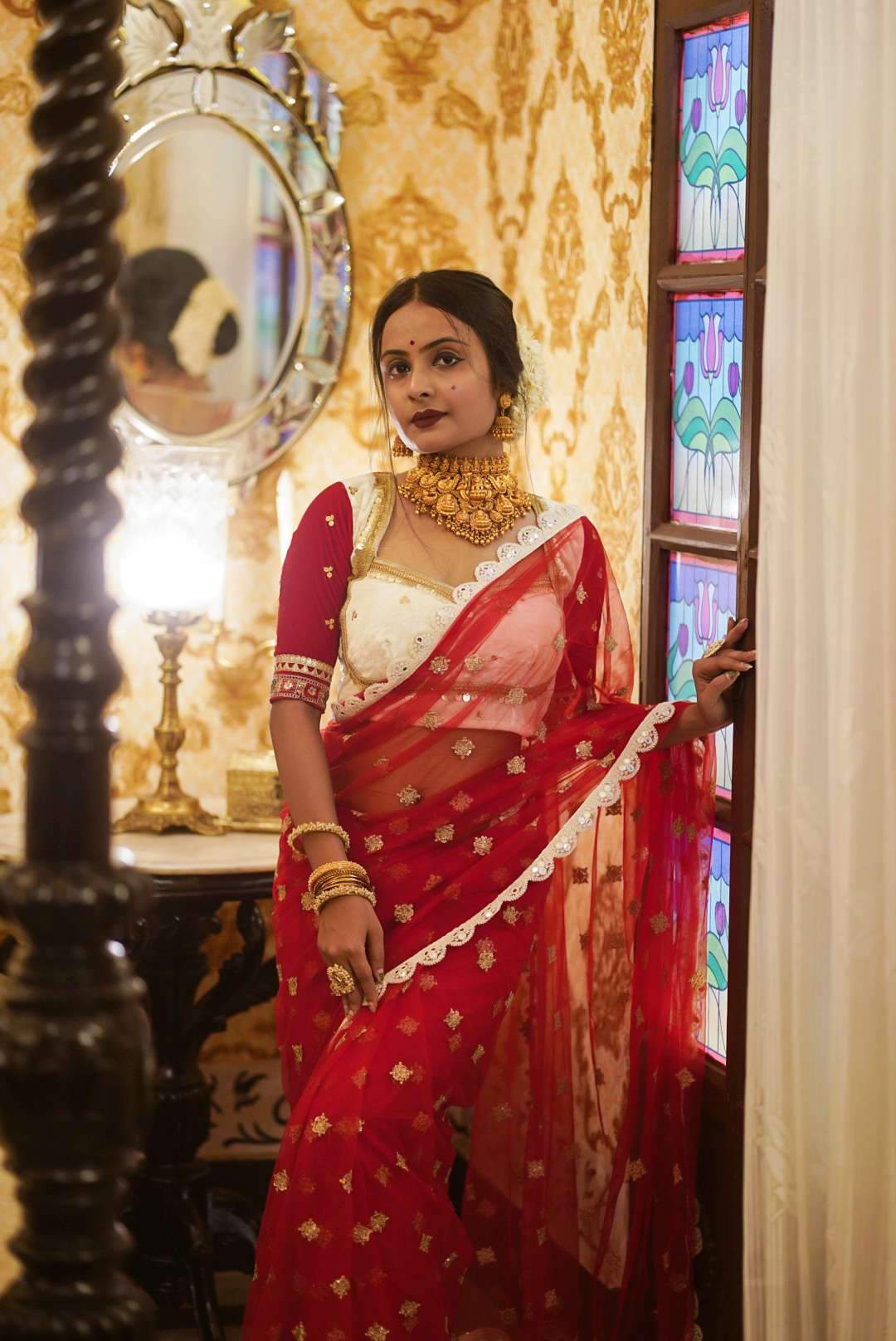 Mumtaz In Red Saree