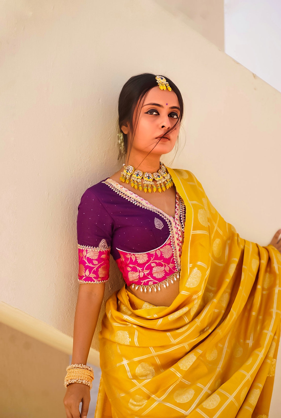 yellow saree image