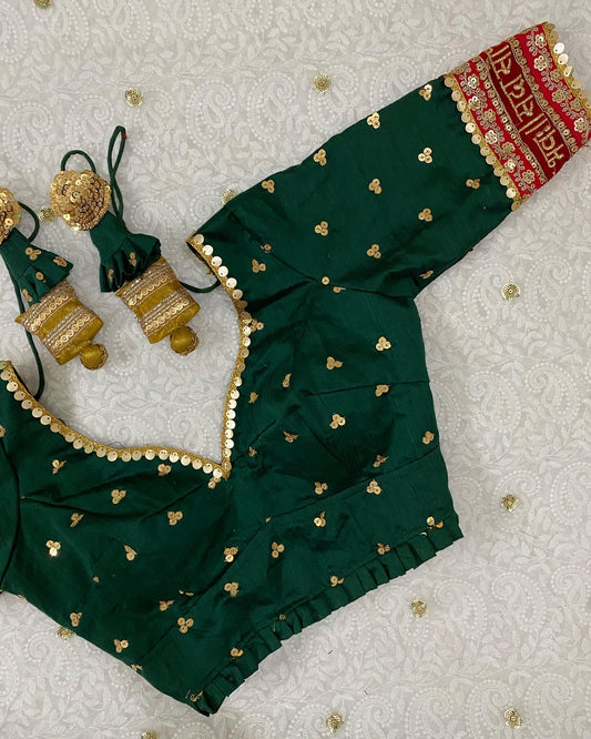 green bridal blouse