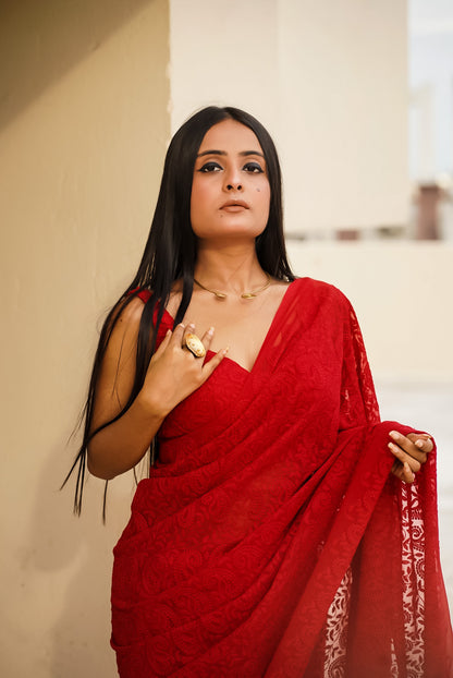 Rosso Saree