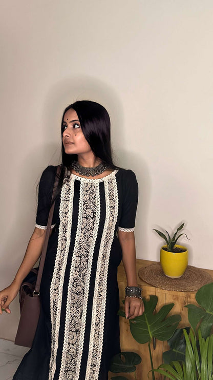 black kurta for women