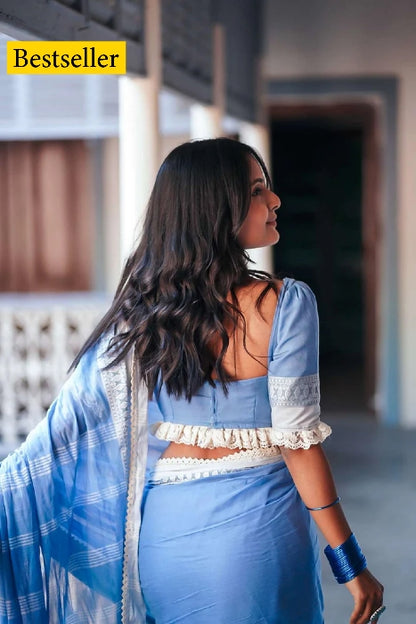 Blue Diamond Handwoven Cotton Blouse