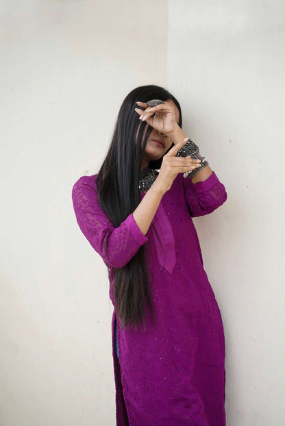 purple kurti for women