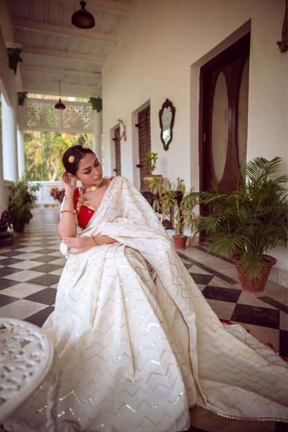 off white saree