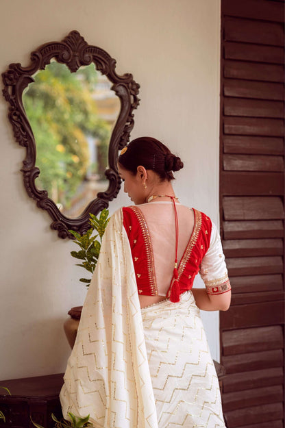 off white saree