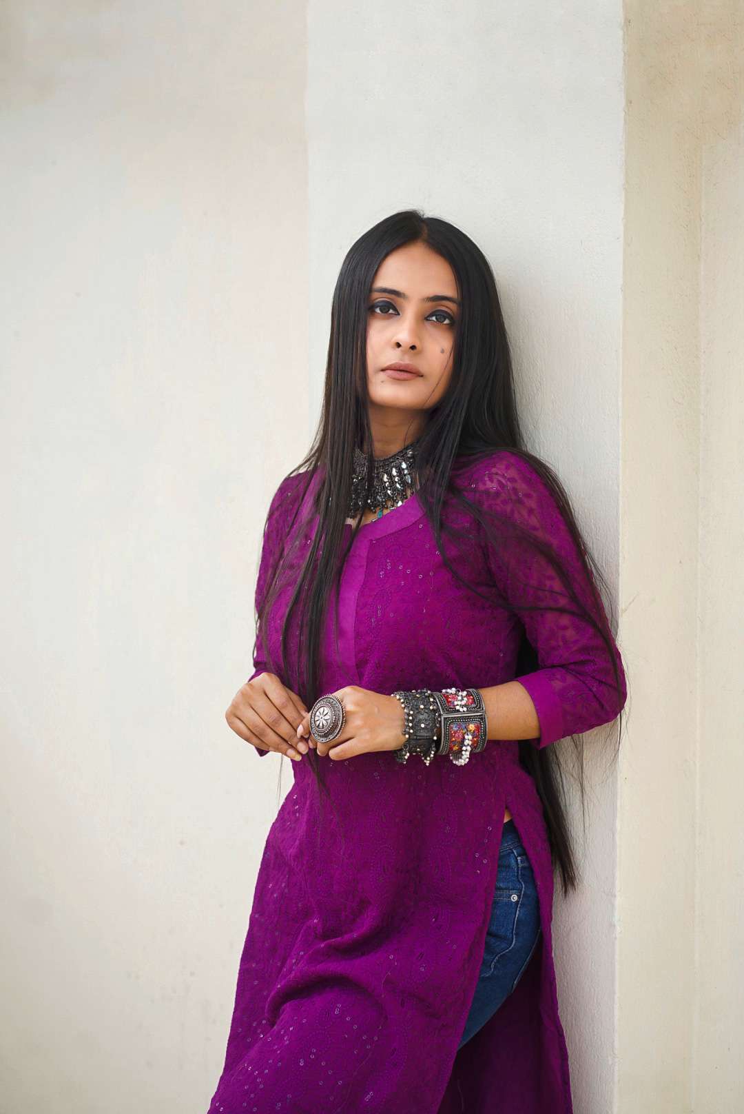 purple kurti for women