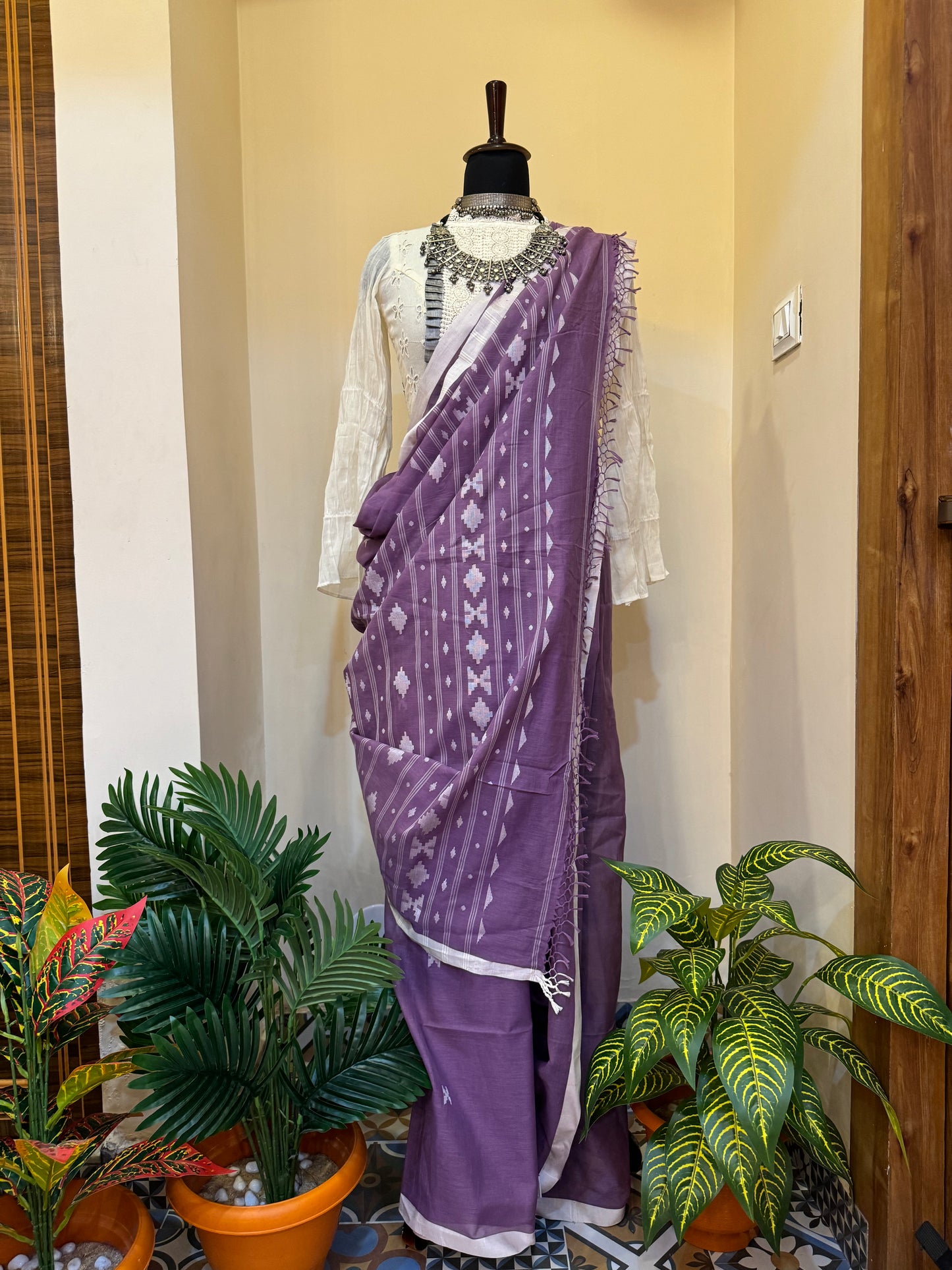 I Am In Love Handwoven Jamdani Cotton Saree