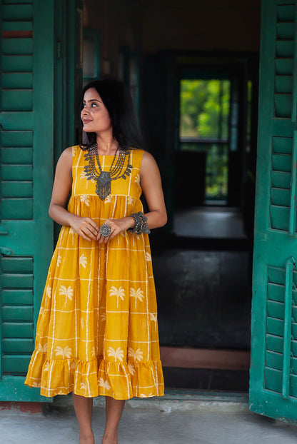 Yellow Banjara Handwoven Cotton Dress