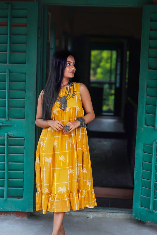 Yellow Banjara Handwoven Cotton Dress