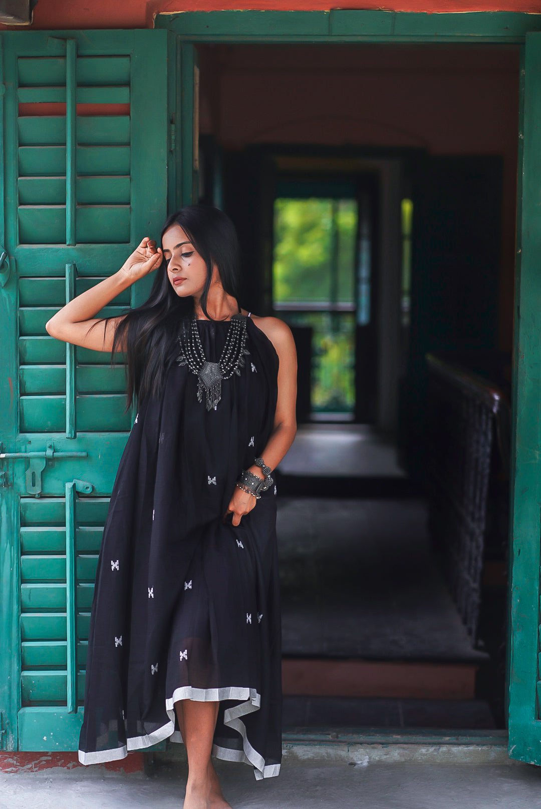 Black Lady Handwoven Cotton Dress