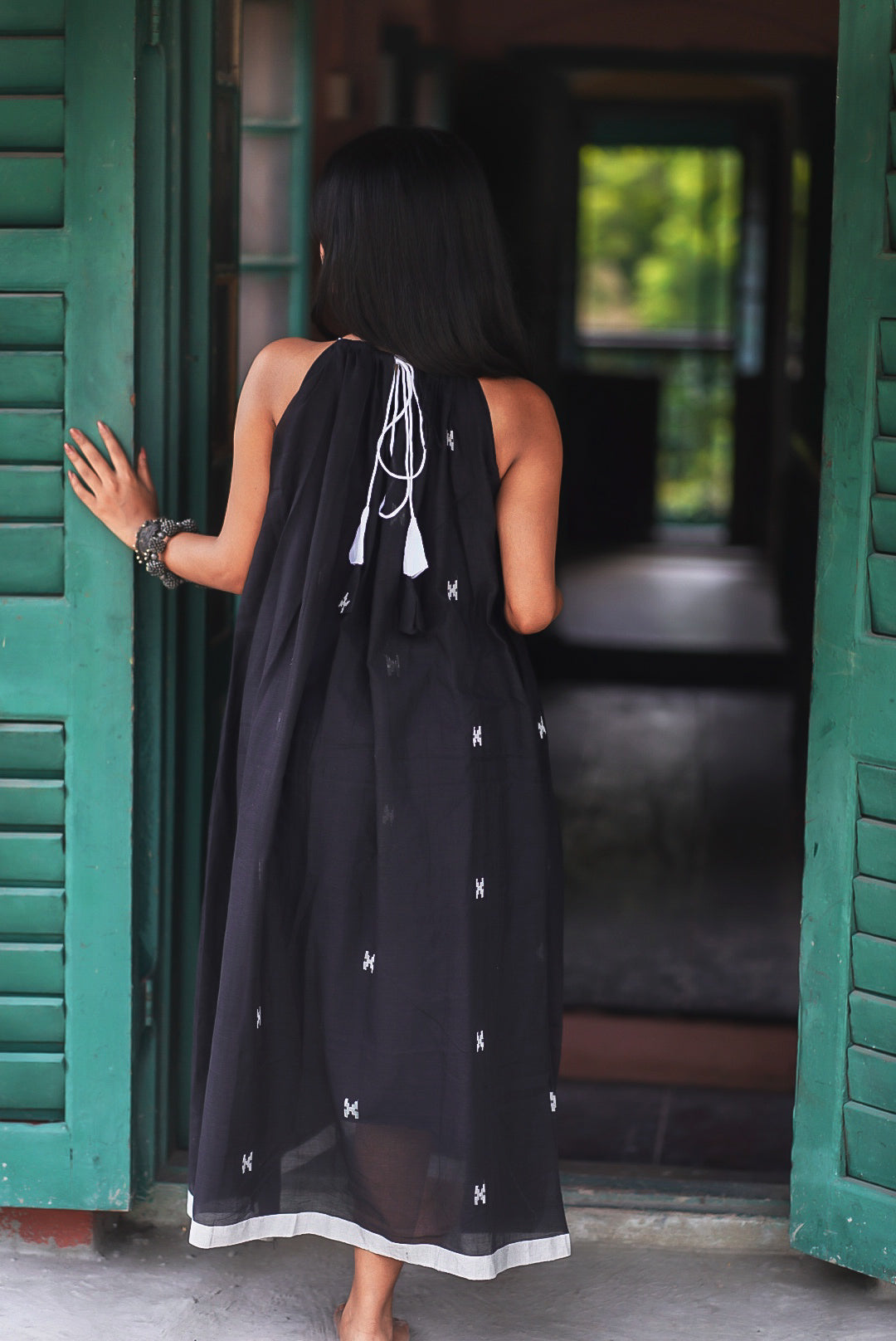 Black Lady Handwoven Cotton Dress