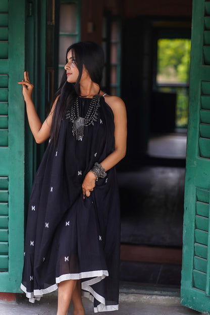 Black Lady Handwoven Cotton Dress