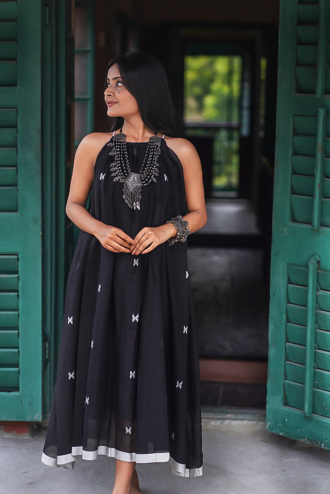 Black Lady Handwoven Cotton Dress