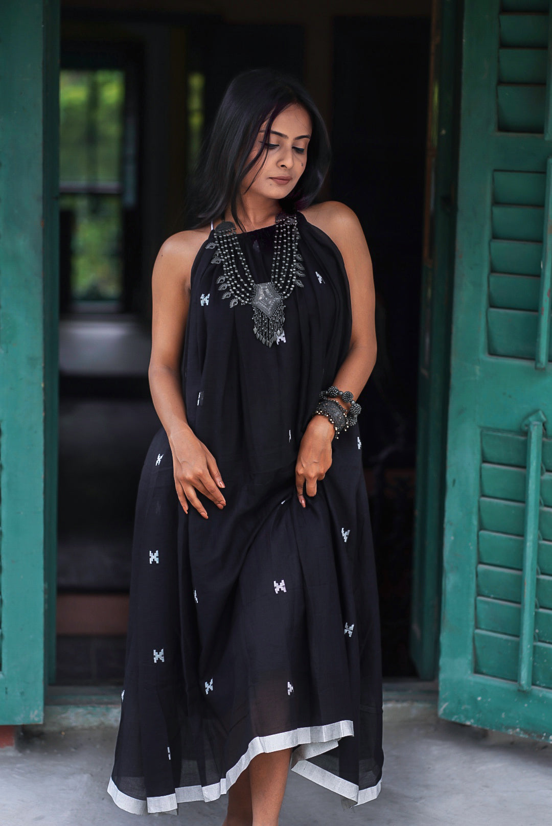 Black Lady Handwoven Cotton Dress