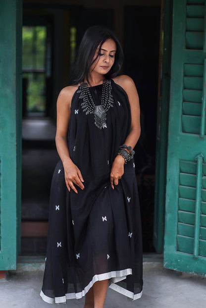 Black Lady Handwoven Cotton Dress