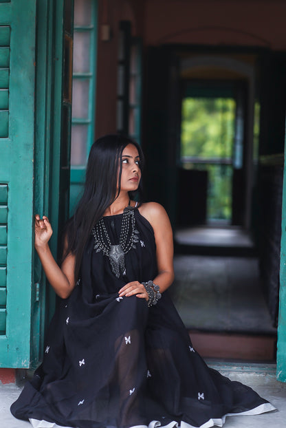 Black Lady Handwoven Cotton Dress