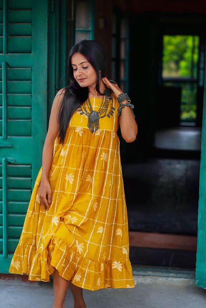 Yellow Banjara Handwoven Cotton Dress