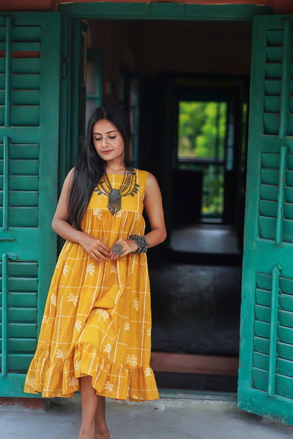 Yellow Banjara Handwoven Cotton Dress