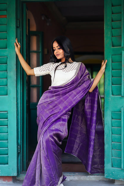 Nur Jahan In Purple Saree