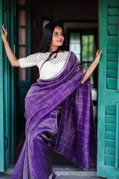 Nur Jahan In Purple Saree