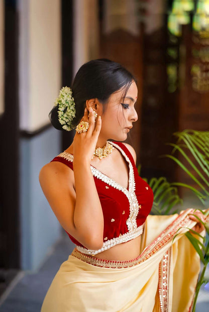 red sleeveless blouse image