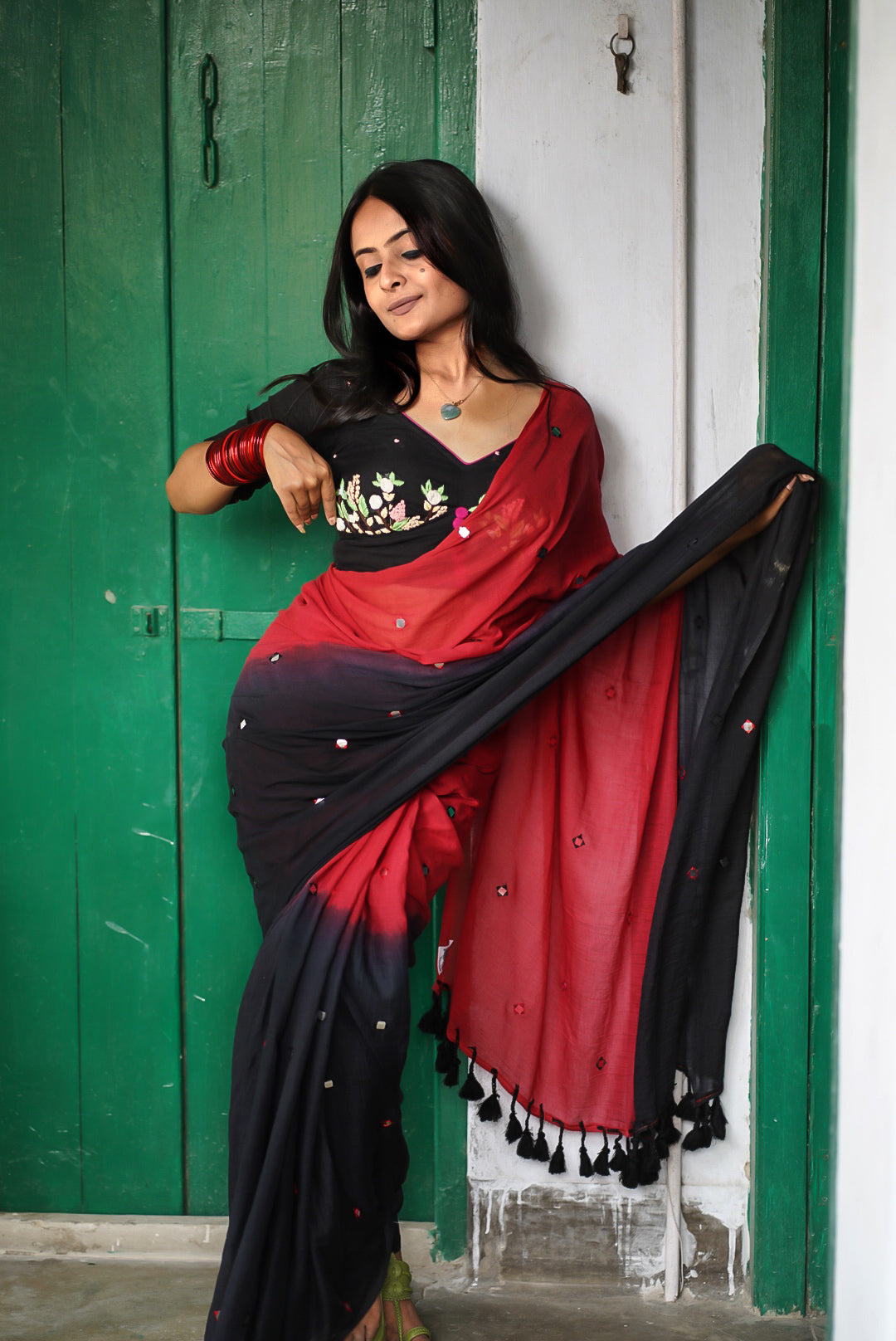 Kala Khatta Cotton Mulmul Saree