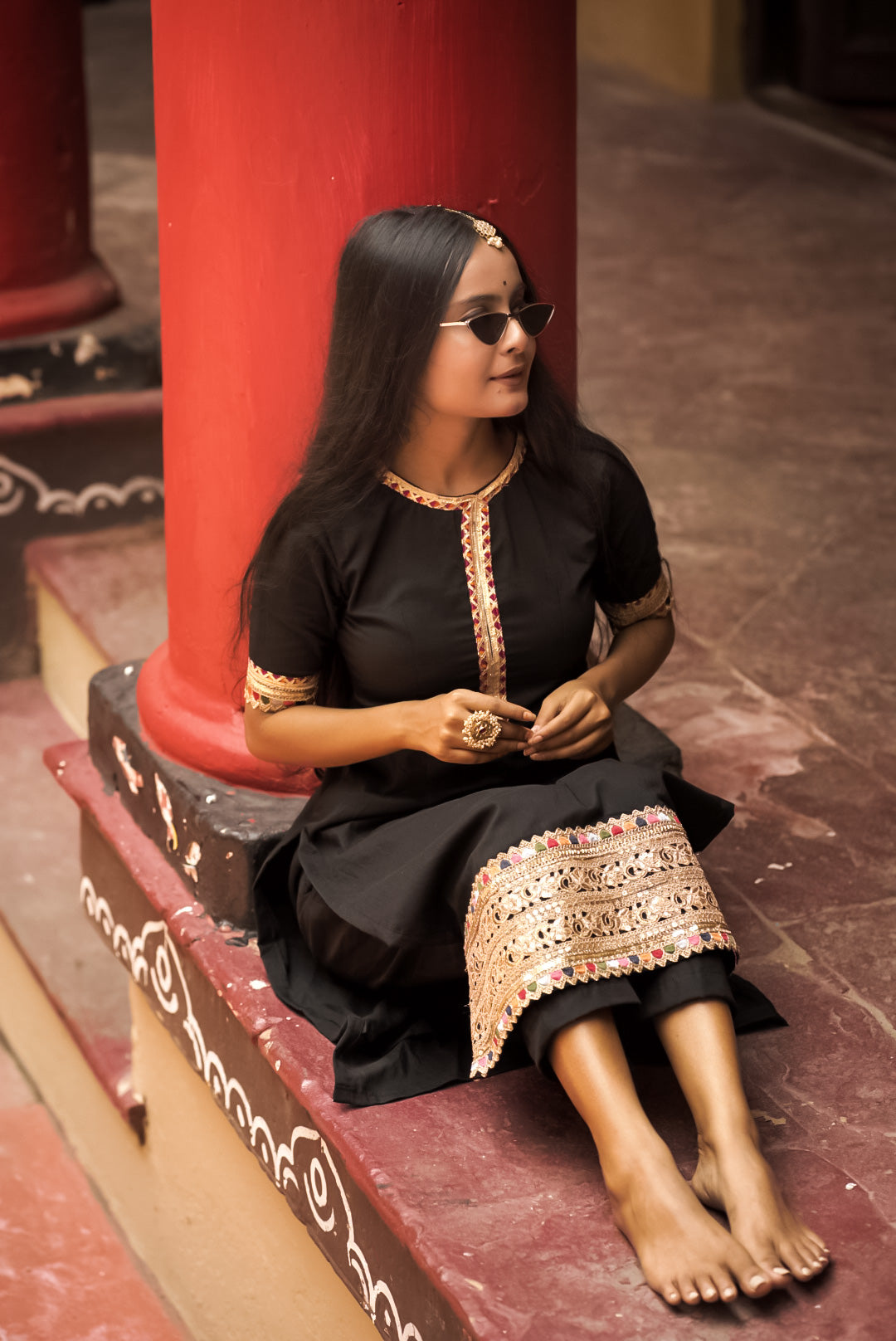 black designer kurti image