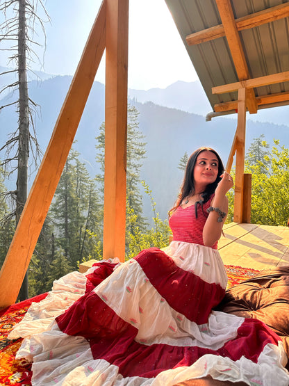 Dancing Petals Red Dress