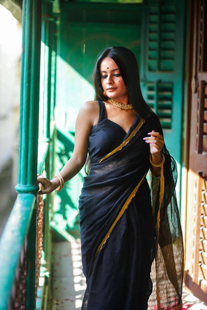 KAVERI ( Black Silk Blouse )