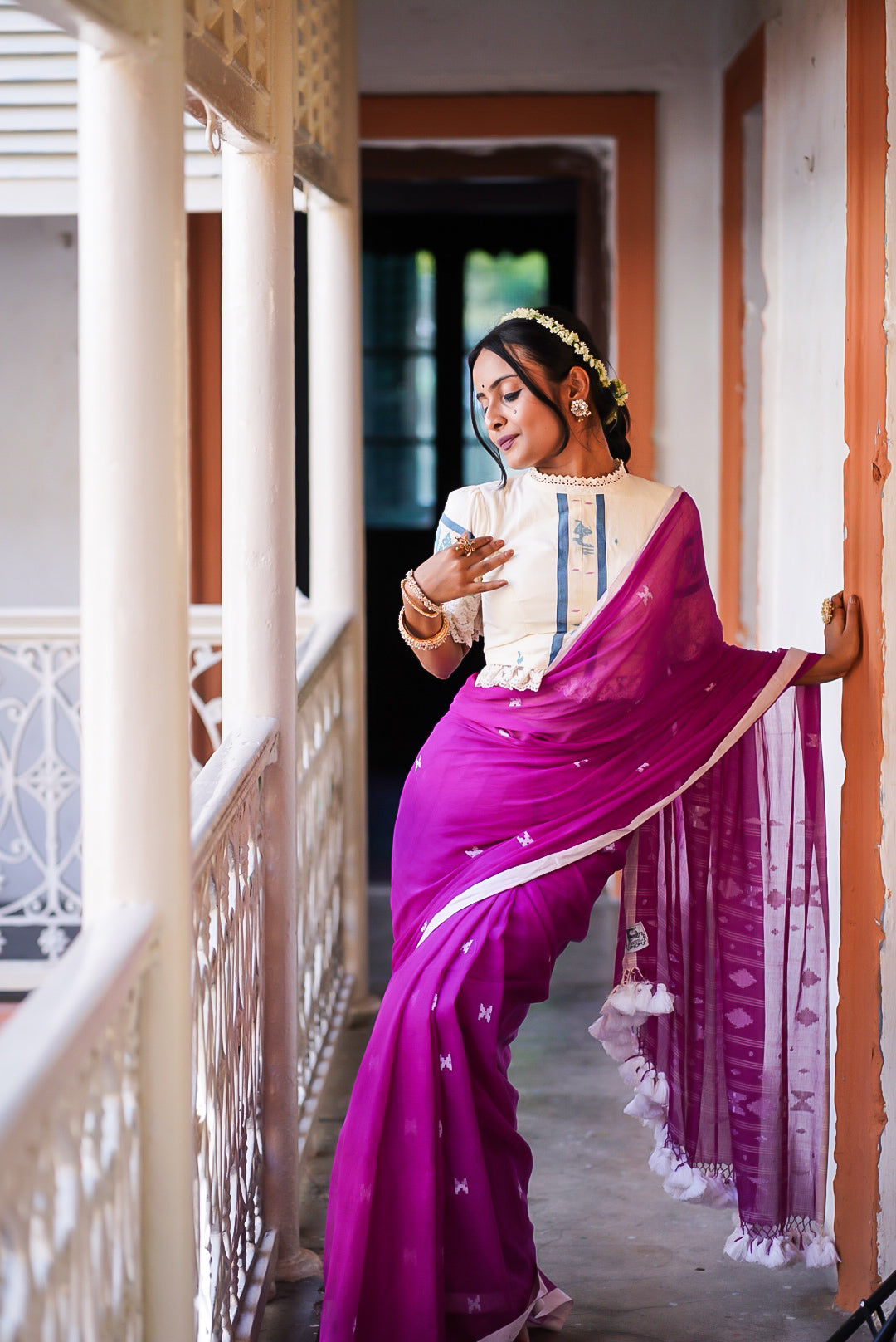 The Beautiful Melody Handwoven Cotton Saree