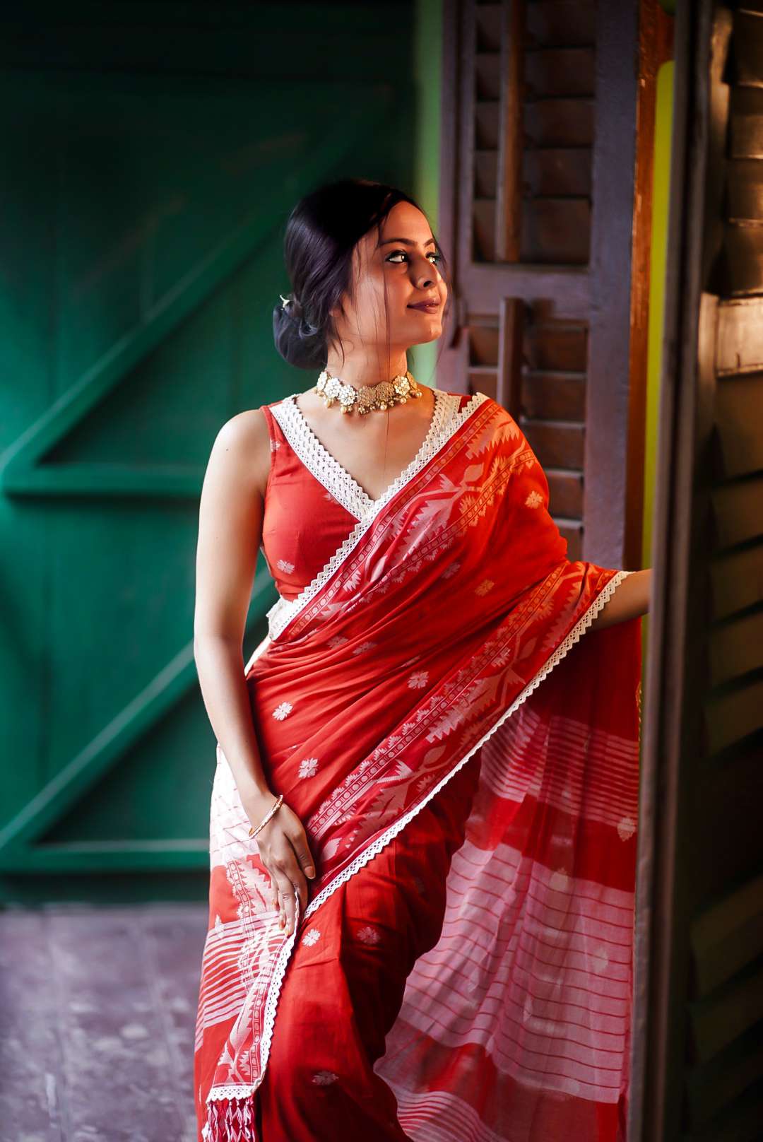 The First Rust Love Handwoven Cotton Saree