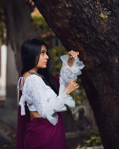 Layers of Freshness Full Sleeves Frill Blouse