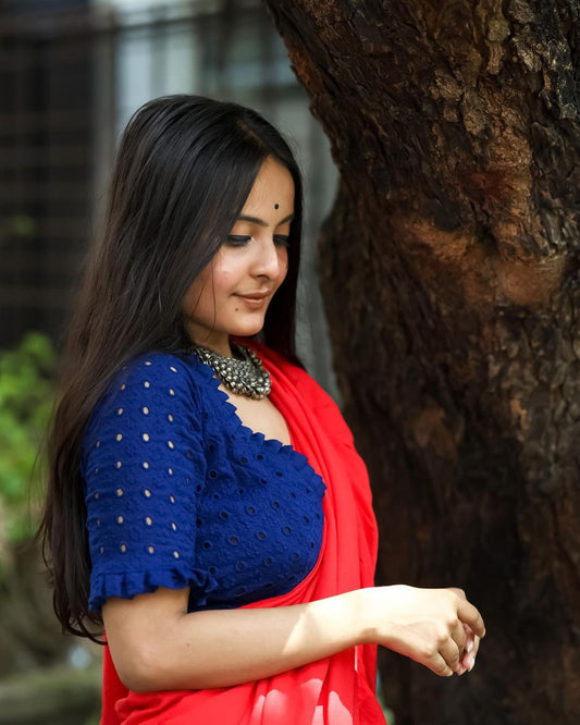 blue chumki blouse image