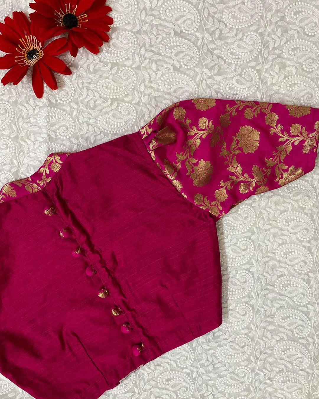 Pink Rasm High Neck Blouse