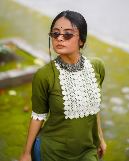 green white kurti image