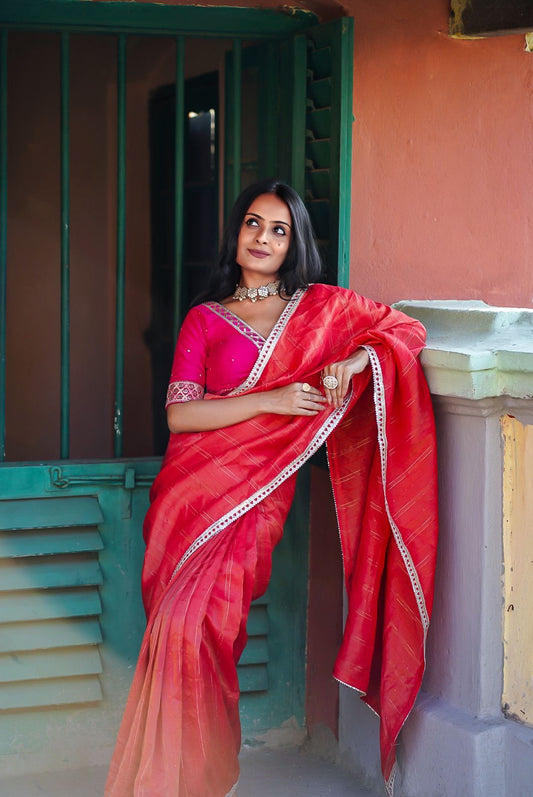 Nur Jahan In Red Saree