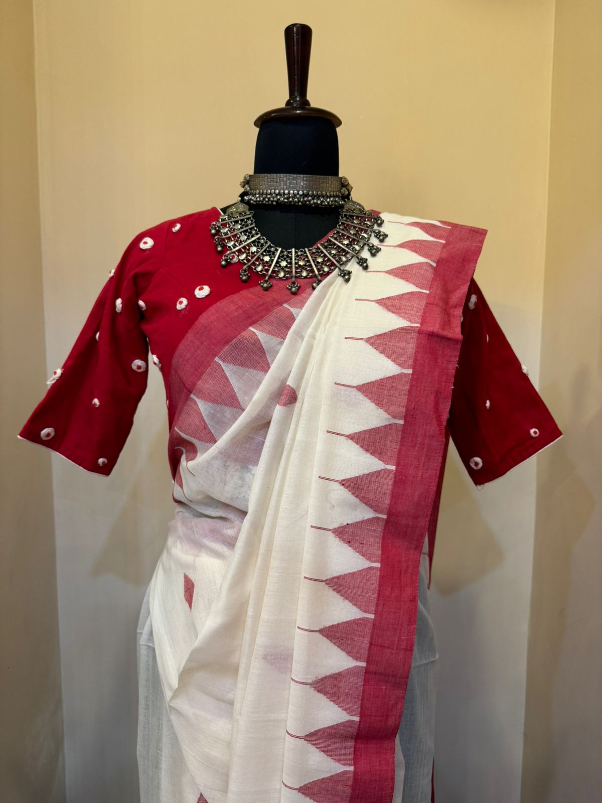 PUJOR SAREE Handwoven Jamdani