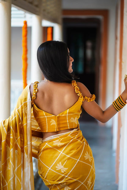 Sunshine in Jalgaon Handwoven Cotton Saree