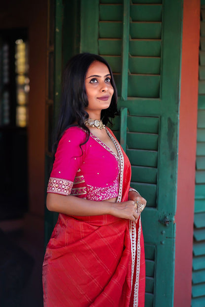 Nur Jahan In Red Saree